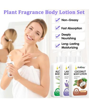 3 Pack Natural Body Lotion for Women and Men - Aloe, Coconut, Lavender, Vitamin E, Shea Butter, Moisturizing Body Cream - Ideal Skin Care Gift for Mother's Day - Buy Online on GoSupps.com