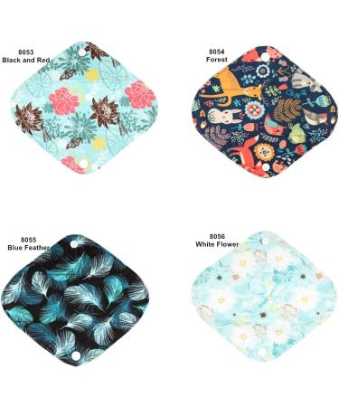 12 Pieces 8 Inch Charcoal Bamboo Mama Cloth/Menstrual Pads/Reusable Sanitary Pads/Panty Liners - You Choose 12 from 25 Designs and Send The Message to Me - Buy Online on GoSupps.com