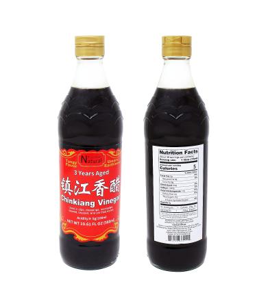 Premium Chinkiang Black Rice Vinegar 19.61 Fl Oz - 3 Years Aged Chinese Black Vinegar for Dumplings, Xiao Long Bao, Sushi & More - Buy Online on GoSupps.com