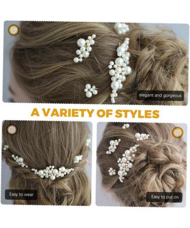 FRCOLOR Pearl Hair Comb 1 Set Bride Wedding Hairpin Hair Fork Zinc Alloy European Style Pearl Comb Clip - Buy Online on GoSupps.com