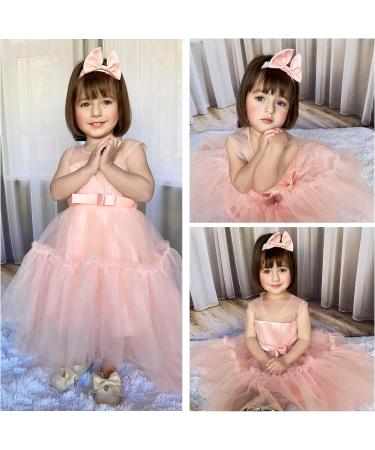 Miipat Baby Girl Tulle Sleeveless Dress for Princess Party, Wedding, Birthday - Pink (6-12 Months) - Buy Online on GoSupps.com