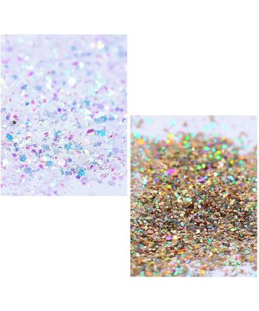 MKNZOME Chrome Nail Powder Glitter Set - 12 Jars Festival Mirror Holographic Ultra Fine Rainbow Neon Pearl Pigment Chrome Powders for Nails - Buy Online on GoSupps.com