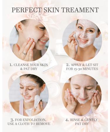 Organic Brightening Clay Mask for Hydrating, Cleansing & Exfoliating - Natural Anti Aging Treatment for Dry, Oily, or Normal Skin - Clean Beauty Detox Mud Mask for Women - Buy Online on GoSupps.com