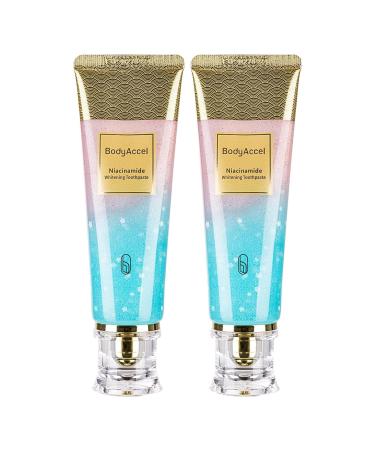 2 Pack BodyAccel Niacinamide Whitening Toothpaste Triple Whitening Niacinamide Toothpaste Brightens and Whitens Teeth Natural Gentle Fresh Breath 2pack