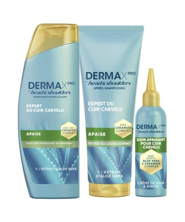 DermaXPro by Head & Shoulders Routine Apaise Avec Shampoing Antipelliculaire 250ml Apr s-Shampoing L ger 220ml Et Soin 145ml. Avec Extrait d Aloe Vera et Complexe de C ramides Head & Shoulders Shampoing Antipelliculaire 250ml Apr s-Shampoing L ger 220ml E