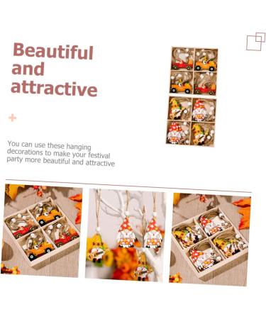 Cabilock 2 Boxes Thanksgiving Pendant Thanksgiving Gnome Pendant Festive Pendant Cartoon Wooden Accessories - Buy Online on GoSupps.com