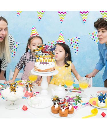 37pcs Super Wings Cake Decorations with 1pcs Super Wings Cake Topper 36pcs Cute Cupcake Toppers for Girls Birthday Party Decorations - Buy Online on GoSupps.com