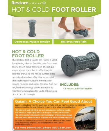 Gaiam Restore Hot/Cold Foot Massage Roller - Soothe Aches and Pains - Buy Online on GoSupps.com