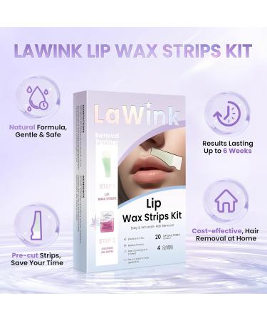 Lawink Cold Wax Strips for Facial Hair Removal 20 Upper Lip Wax Strips | Effective & Easy to Use - Buy Online on GoSupps.com