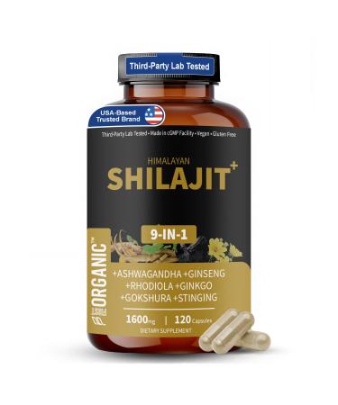 FIRSTORGANIC Himalayan Shilajit Vitality Guard+ Complex 1600mg | 120 Caps | Energy & Vitality Support with Ashwagandha, Rhodiola & More - Third-Party Tested, Vegan, Non-GMO, Gluten Free
