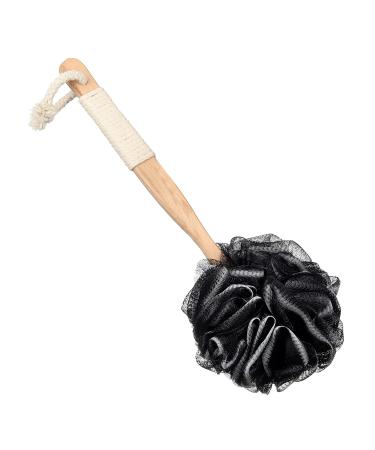 JulaJuyo Loofah Back Scrubber | Long Handle Bath Body Brush | Exfoliating Shower Luffa Brush for Men and Women | Soft Nylon Mesh Sponge on a Stick | 1 Pack Black - Buy Online on GoSupps.com