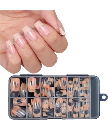 FEIlei Stylish Press on Nails Medium Square Fake Nails Summer False Nail Christmas Gift for Women and Girls Black - Buy Online on GoSupps.com