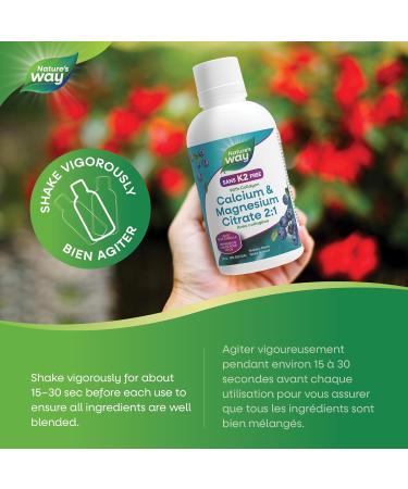 Nature's Way Calcium and Magnesium Citrate 2:1 - Liquid Supplement with Vitamin D3 and Collagen Helps Support the Maintenance of Bones and Teeth No Vitamin K2 - Blueberry Flavour 500 mL - Buy Online on GoSupps.com