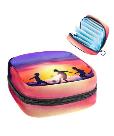 GIAPB Period Bag Sanitary Napkin Storage Bag Period Pouch Travel Makeup Bag Beach Football Color5323