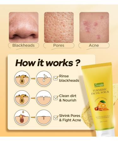 Revitalizing Exfoliation Face Scrub with Vitamin C and Turmeric Gentle Exfoliating Face Wash for Blackheads Pore Dirt & Dark Spots Acne Control Facial Scrub for Oily & Acne-Prone Skin 4.23 Fl Oz - Buy Online on GoSupps.com