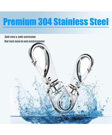 Mixiflor Stainless Steel Swivel Snap Hooks  8 Pack (3.5 Inch) Heavy Duty Swivel Eye Snap Hook  Diving Clips Spring Hooks for Bird Feeders  Pet Chains  Dog Tie-Out Cable  Keychains and More - Buy Online on GoSupps.com