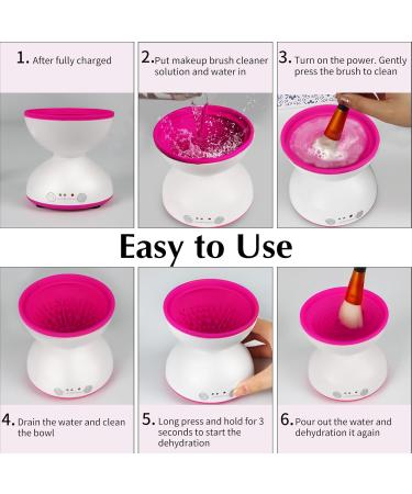 Ultra-Fast Electric Makeup Brush Cleaner & Dryer | Two Speeds USB Powered | Efficient Beauty Tool for Makeup Brush Sets White Rose - Buy Online on GoSupps.com