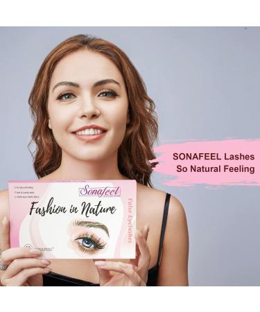 SONAFEEL Short Eyelashes - 12mm Fluffy D Curl Mink Lashes | 10 Pairs Reusable Russian Strip Lashes Pack BO06 - Buy Online on GoSupps.com