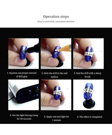 Diva Nails Press on Gel Stickers Hydrogel Nail Glue Gemstone Adhesive Rhinestone Powerful 10ml Resin Art Crystal (black One Size) One Size Black - Buy Online on GoSupps.com