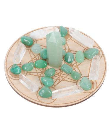 1 Set Yoga Healing Stone Healing Crystals Chakra Crystal Stones Crystal Therapy Kit Semi-precious Stones Chakra Energy Stones Crystal Pillar Chakra Stones Meditation Stones Green