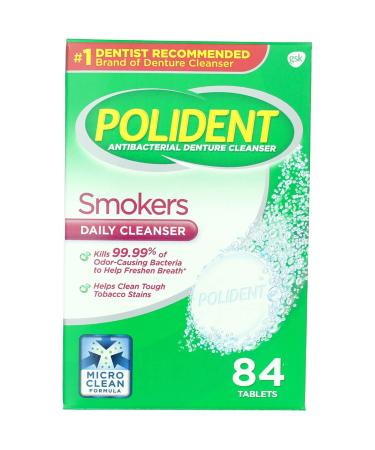 Polident Smokers Antibacterial Denture Cleanser 84 ea (Pack of 3)