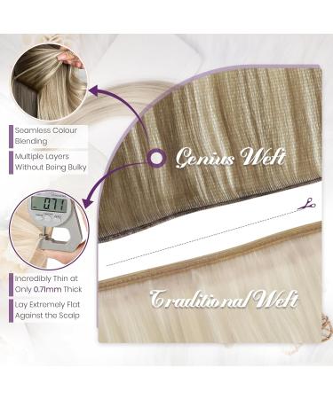 LAAVOO Virgin Hair Extensions - Balayage Brown Ombre 45cm Real Hair Tress 25g #7/7/ICY - Premium Quality Sew-In Extensions - Buy Online on GoSupps.com