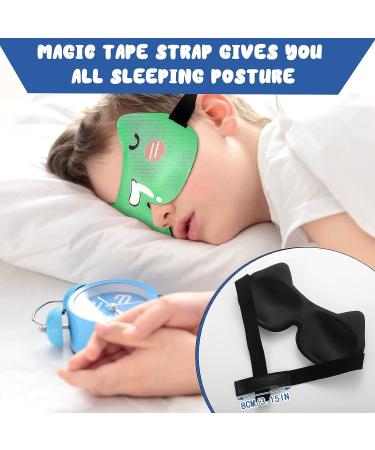 Sureio 4 Pairs Boys Sleep Eye Mask - Cute Cartoon 3D Contoured Blackout Blindfold for Kids, Men, Women - Travel Night Masks with Planet, Rocket, Frog Patterns (Blue/Green) - Buy Online on GoSupps.com