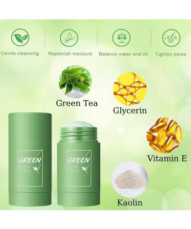 Natural Green Tea Mask Stick for All Skin Types - Purifying Clay Mask for Oil Control Acne & Blackhead Treatment - Unisex Skincare - Buy Online on GoSupps.com