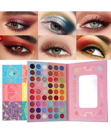 Shimmer Eyeshadow Palette 54 Colors Large Rainbow Eye Shadow - Waterproof High Pigmented Blendable Colorful Eyeshadow Palette for Holiday Cosmetics - Buy Online on GoSupps.com