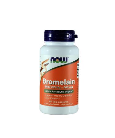 NOW Bromelain 2400 GDU, 500mg, 60 Capsules (Pack of 2) - Buy Online on GoSupps.com