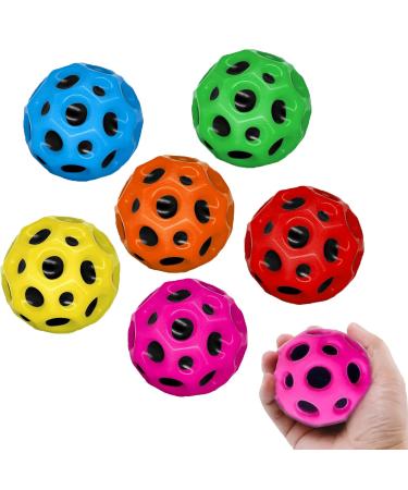 May Huang 6 pieces astro Jump Ball Space Balls Planet Baums High Spring Rumball jumps rubber ball mini bouncing ball toy hole ball for children party poison (blue pink green purple yellow red) blue and pink