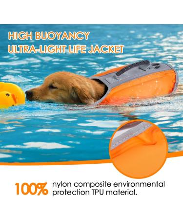 Ownpets Inflatable Dog Vest - High Buoyancy Adjustable Swimming Vest for Dogs with Reflective Strips & Rescue Handle (M) | Safe Pet Water Protection - Buy Online on GoSupps.com