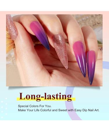 28g/Box Rose and Purple Color Change Dip Powder for Long-lasting Dipping Nails - No UV Light Needed | No.17 - Buy Online on GoSupps.com