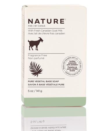 Nature by Canus Bar Soap With Fresh Canadian Goat Milk Vitamin A B3 Potassium Zinc and Selenium, Fragrance Free, 5 Ounce Fragrance Free 5 Ounce (Pack of 1)