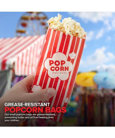 1 oz Disposable Popcorn Bags (100 Pack) - Red & White Striped Carnival Snack Bags - Perfect for Movie Theaters - Stock Your Home Classic - Buy Online on GoSupps.com
