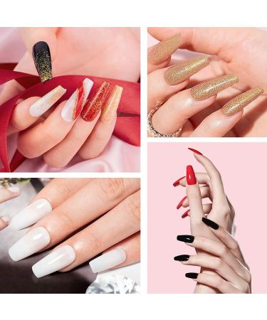 Gorgeous Foil Nail Polish Set - 4Pcs Glitter Gel Black, Milky White, Red Sequins Polish for Stunning Nail Decorations at Home - UV LED Lamp Required - Buy Online on GoSupps.com