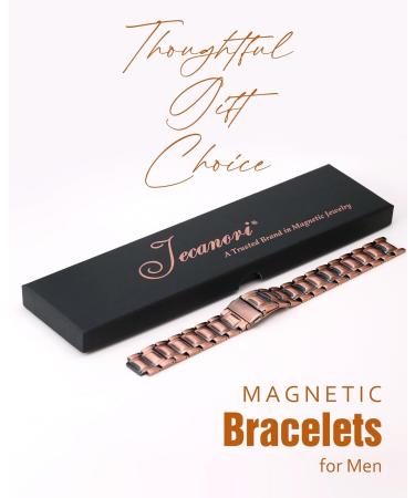 Jecanori 3X Strength Copper Bracelets for Men - Magnetic 3800 Gauss Bracelets with Premium Fold-Over Clasp - Buy Online on GoSupps.com
