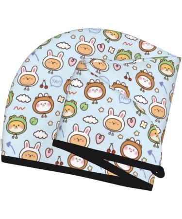 Cute Animal Face Microfiber Hair Towel | Soft Absorbent Hair Wrap for Women - Quick Dry Coral Velvet Cap for Long Curly & Thick Hair - Buy Online on GoSupps.com