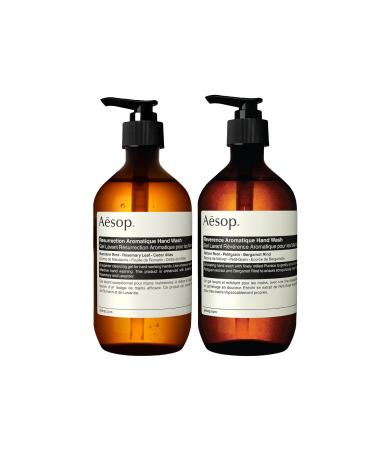 Aesop Resurrection and Reverence Aromatique Hand Wash | Gentle Cleanser + Exfoliating Hand Scrub Set | 16.9 oz