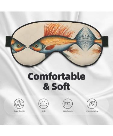 Safflower Flying Fish Print Ultra-Soft Eye Mask | Light-Blocking for Comfort & Restful Sleep International Shipping Available - Buy Online on GoSupps.com