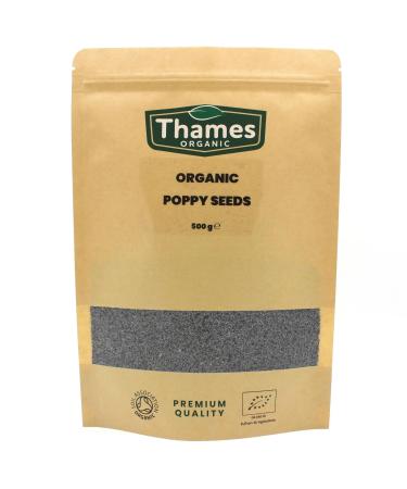 Organic Poppy Seeds - Nutritious & Flavorful Seeds - No Additives No Preservatives - Raw Vegan Non-GMO - Great for Baking Cooking and Sprinkling - Thames Organic 500g - Buy Online on GoSupps.com