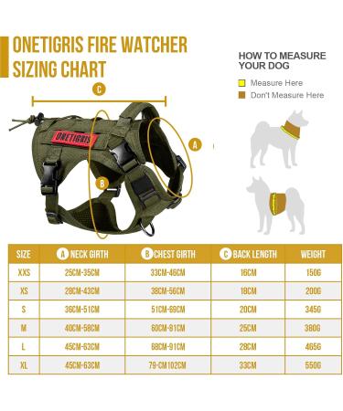 OneTigris Tactical Dog Vest | Service Dog Harness | MOLLE Dog Training Harness 1000D Nylon - XL Ranger Green - Buy Online on GoSupps.com