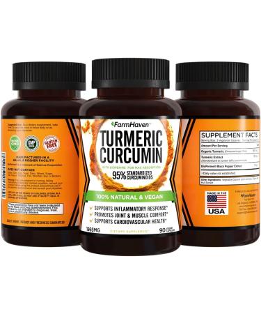 Turmeric Curcumin 1965mg with BioPerine & 95% Curcuminoids - High Absorption Non-GMO Vegan Capsules - Made in USA - 90 Count - Buy Online on GoSupps.com