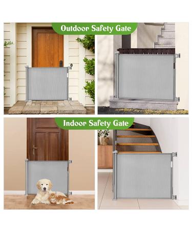 JSK Retractable Baby Gate  Extra Wide Safety Kids or Pets Gate  33"* 55" Wide  Mesh Safety Dog Gate for Stairs  Indoor  Outdoor  Doorways  Hallways(Gray) - Buy Online on GoSupps.com