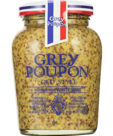Grey Poupon Old Style Seed Mustard 210g x Pack of 6 French Mustard Brown Prepared with White Wine Whole Grain Mustard - Buy Online on GoSupps.com