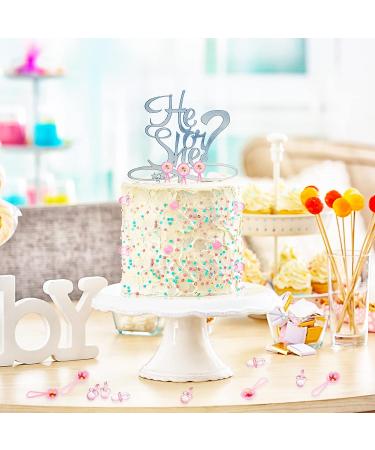 50 Pink Acrylic Baby Pacifiers & 60 Mini Plastic Rattle Set | Baby Shower & Birthday Party Favors - Buy Online on GoSupps.com