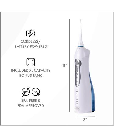 ToiletTree Poseidon Rechargeable Water Flosser | XL Water Tank Oral Irrigator for Dental Health & Fresh Breath | International Shipping Available - Buy Online on GoSupps.com