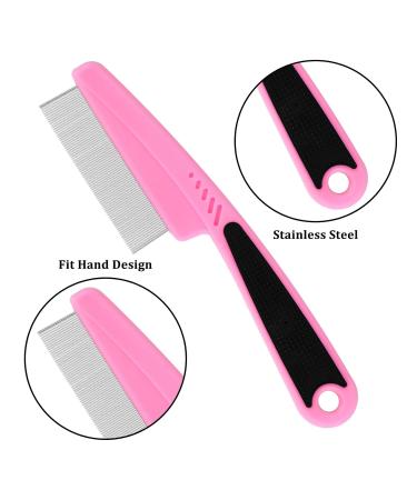 Molain Cat Dog Flea Comb Set - 4 Pieces Pink Grooming Tools & Tear Stain Removers for Pets - Buy Online on GoSupps.com