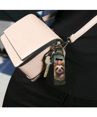 Suobstales Cute Sloth Print Chapstick Holder Keychain Neoprene Lip Balm Holder Lipstick Sleeve Pouch Lip Balm Portable Pocket Lip Gloss Tube Holder Travel Accessories - Buy Online on GoSupps.com
