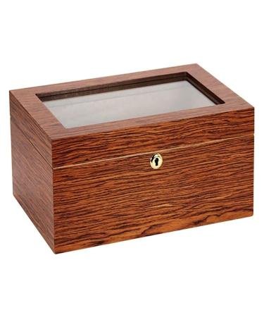 Cigar Boxs Cigar Case Cigar Box Desktop Cigar Humidor Case Glasstop Cigar Storage Box Cherry Finish with Hygrometer and Humidifier Holds 50 Cigars